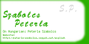 szabolcs peterla business card